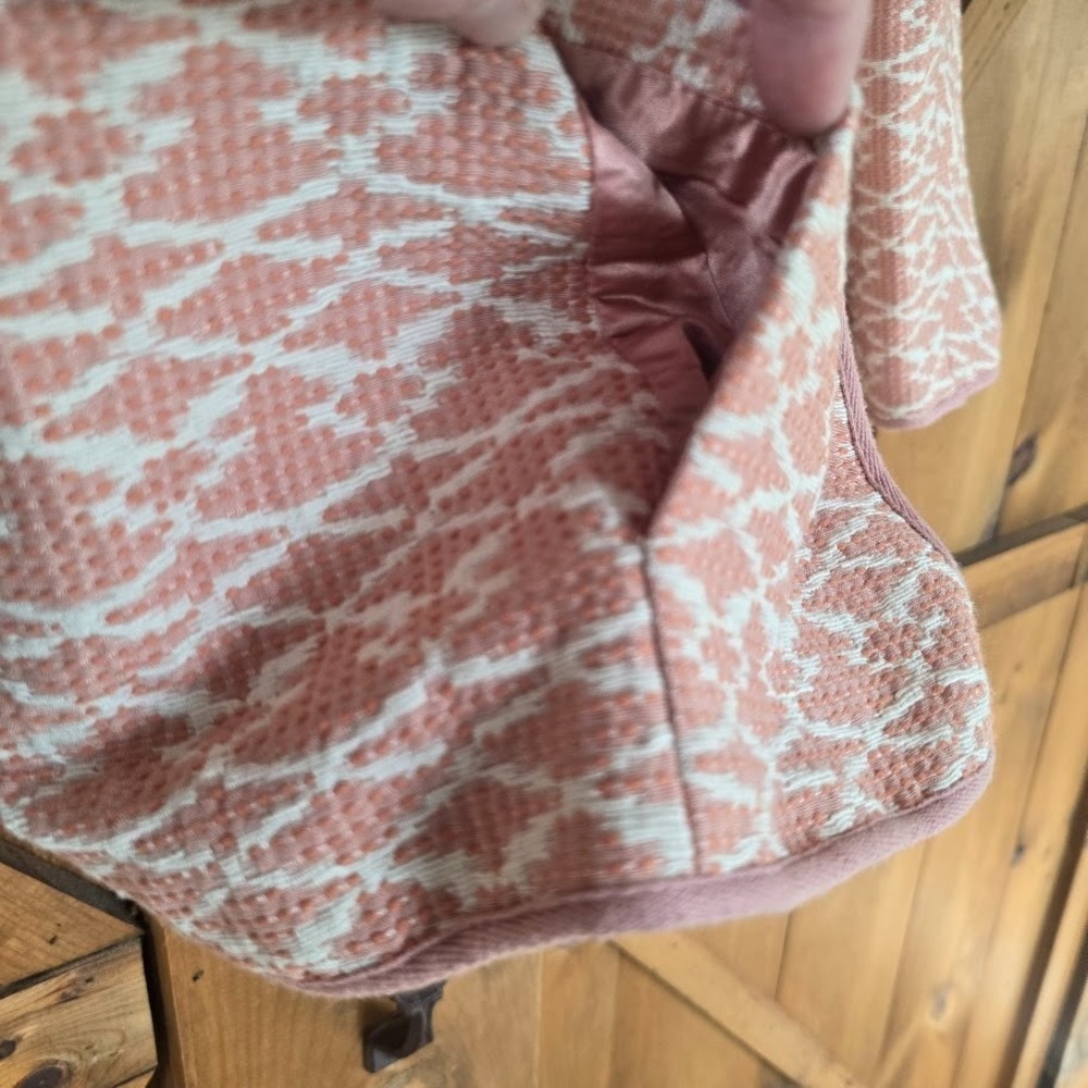 C Wonder Brocade Tweed Blazer Jacket Dusty Rose Womens 10 Textured Weave Regalia - Picture 6 of 15